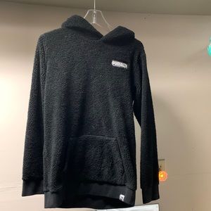 Black hooded fleece hoodie
